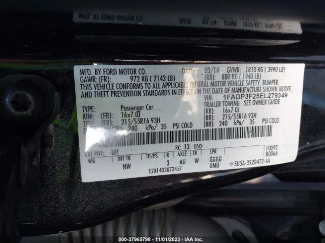 Photo 8 VIN: 1FADP3F25EL279349 - FORD FOCUS 