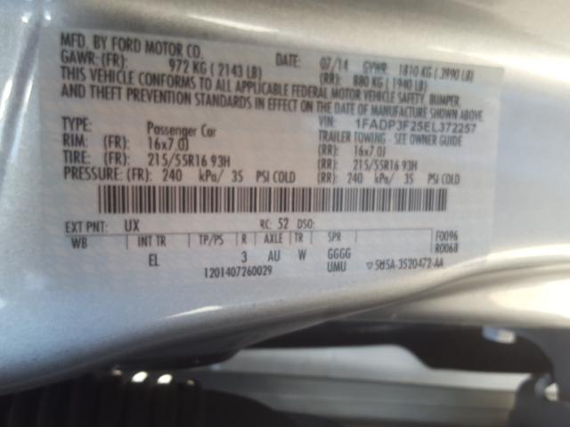 Photo 9 VIN: 1FADP3F25EL372257 - FORD FOCUS SE 