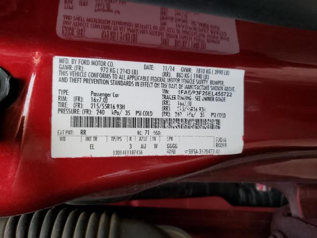 Photo 9 VIN: 1FADP3F25EL455722 - FORD FOCUS SE 