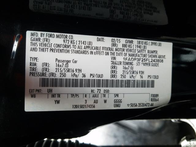 Photo 9 VIN: 1FADP3F25FL243808 - FORD FOCUS SE 