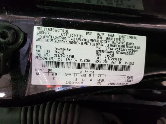 Photo 9 VIN: 1FADP3F25FL255005 - FORD FOCUS SE 