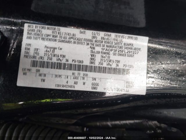 Photo 8 VIN: 1FADP3F25FL291227 - FORD FOCUS 