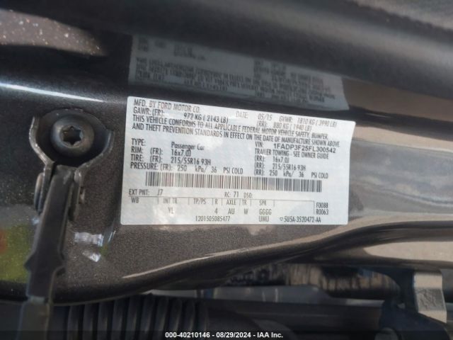 Photo 8 VIN: 1FADP3F25FL300542 - FORD FOCUS 