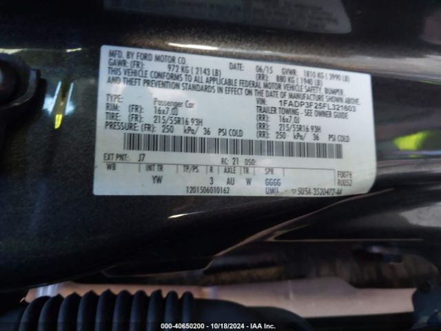 Photo 8 VIN: 1FADP3F25FL321603 - FORD FOCUS 