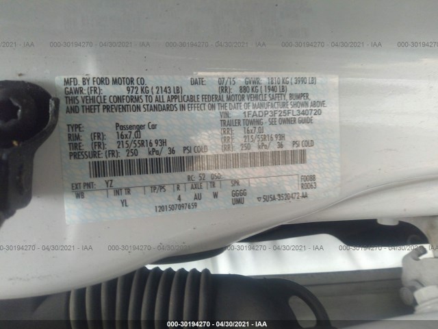 Photo 8 VIN: 1FADP3F25FL340720 - FORD FOCUS 