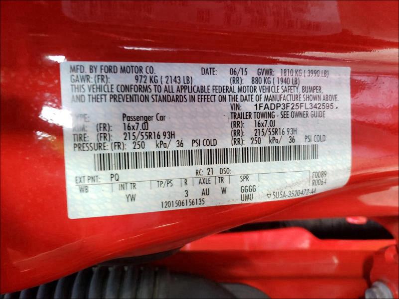 Photo 9 VIN: 1FADP3F25FL342595 - FORD FOCUS SE 