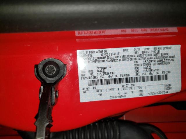 Photo 9 VIN: 1FADP3F25HL252575 - FORD FOCUS SE 