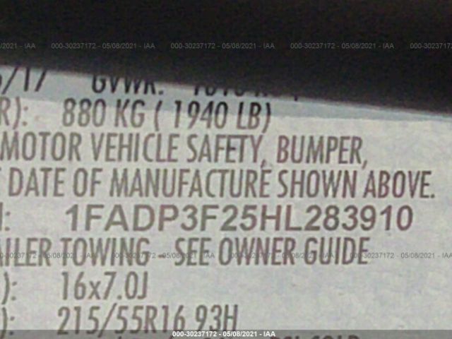 Photo 8 VIN: 1FADP3F25HL283910 - FORD FOCUS 