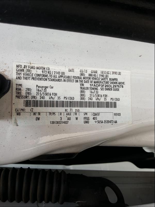 Photo 9 VIN: 1FADP3F26DL297678 - FORD FOCUS SE 