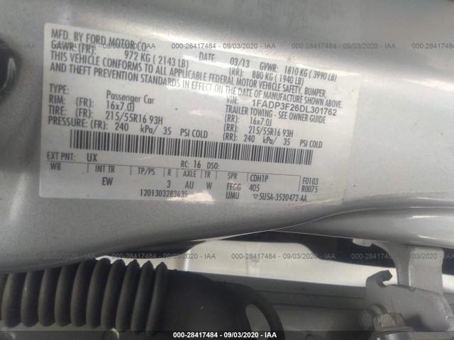 Photo 8 VIN: 1FADP3F26DL301762 - FORD FOCUS 