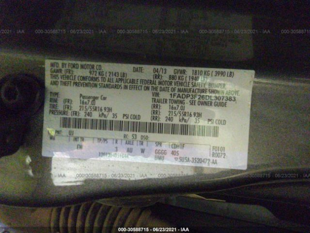 Photo 8 VIN: 1FADP3F26DL307383 - FORD FOCUS 