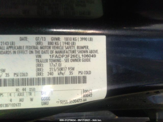 Photo 8 VIN: 1FADP3F26EL106049 - FORD FOCUS 