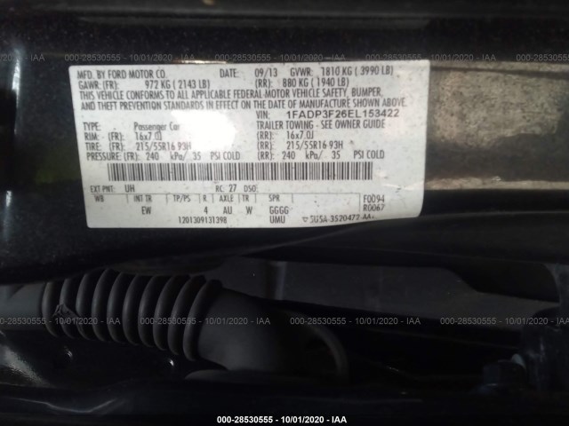 Photo 8 VIN: 1FADP3F26EL153422 - FORD FOCUS 