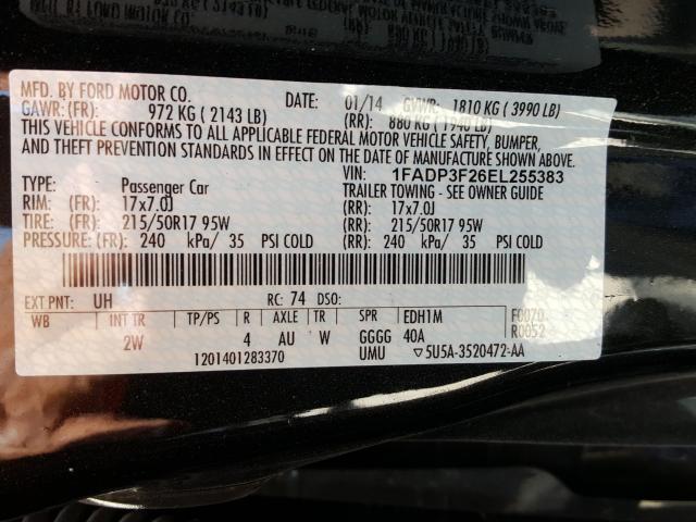 Photo 9 VIN: 1FADP3F26EL255383 - FORD FOCUS SE 