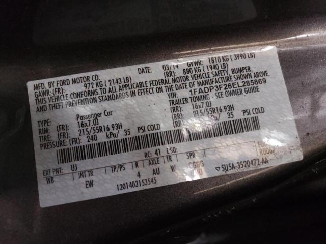 Photo 9 VIN: 1FADP3F26EL285869 - FORD FOCUS SE 