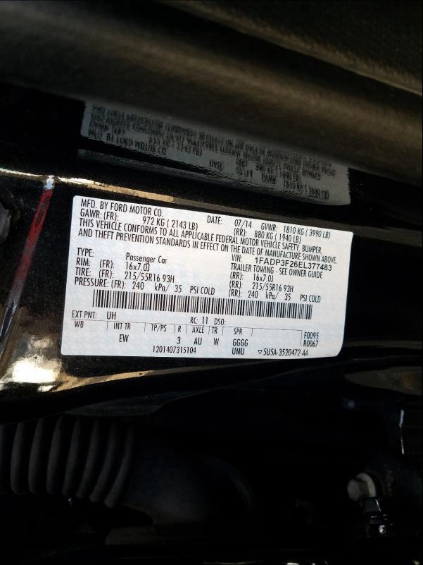 Photo 9 VIN: 1FADP3F26EL377483 - FORD FOCUS 