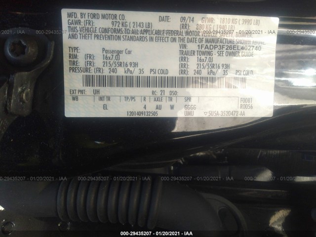 Photo 8 VIN: 1FADP3F26EL402740 - FORD FOCUS 