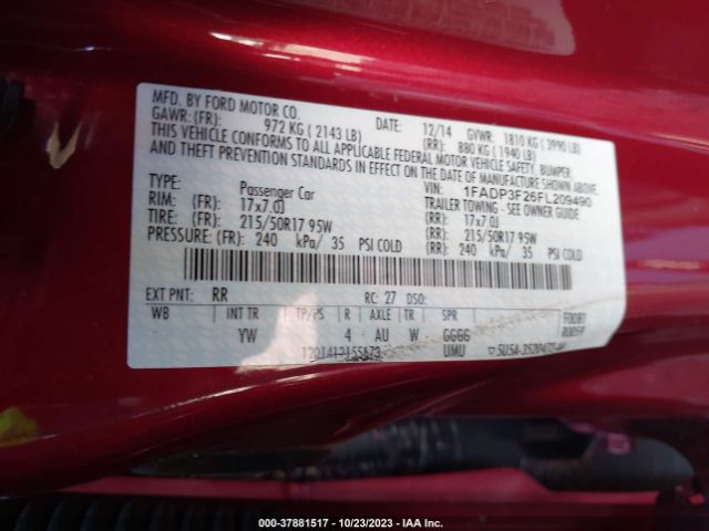 Photo 8 VIN: 1FADP3F26FL209490 - FORD FOCUS 