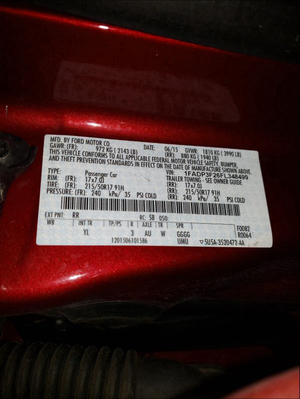 Photo 9 VIN: 1FADP3F26FL348499 - FORD FOCUS SE 