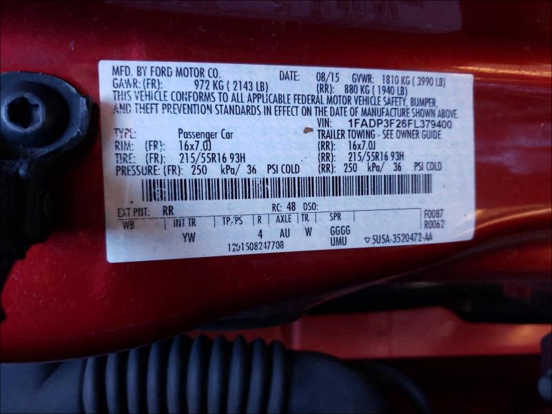 Photo 9 VIN: 1FADP3F26FL379400 - FORD FOCUS SE 