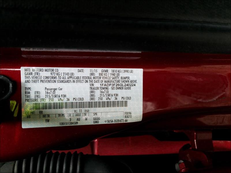 Photo 9 VIN: 1FADP3F26GL240224 - FORD FOCUS 