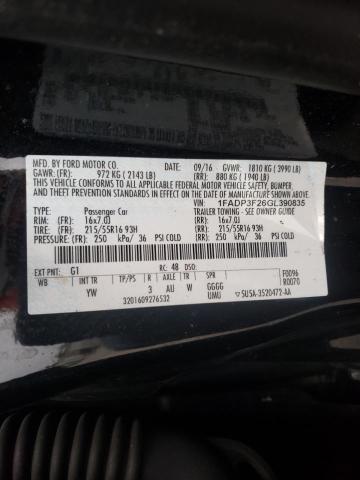 Photo 9 VIN: 1FADP3F26GL390835 - FORD FOCUS SE 