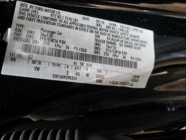 Photo 9 VIN: 1FADP3F26GL391659 - FORD FOCUS SE 