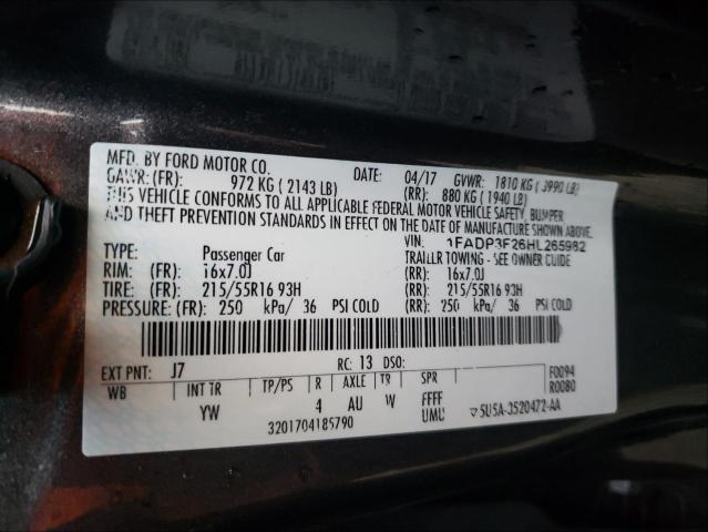 Photo 9 VIN: 1FADP3F26HL265982 - FORD FOCUS 