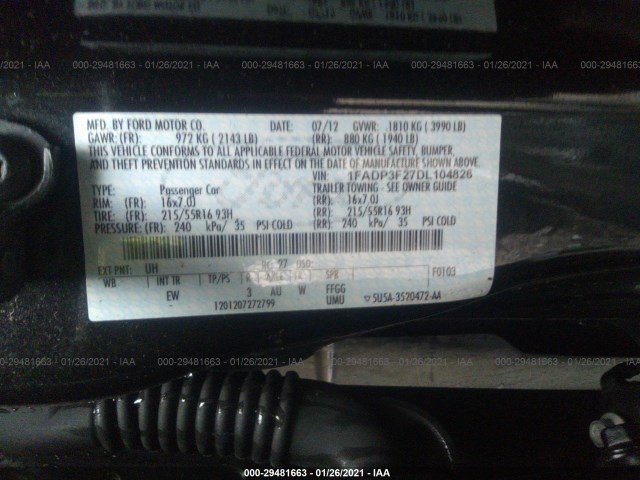 Photo 8 VIN: 1FADP3F27DL104826 - FORD FOCUS 