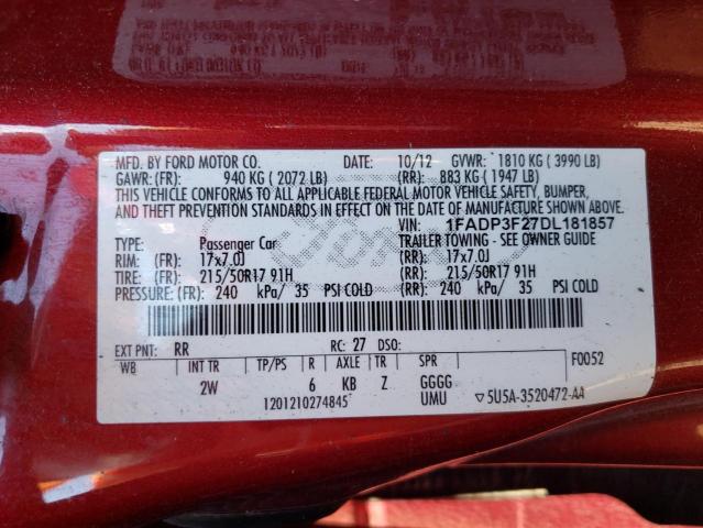 Photo 12 VIN: 1FADP3F27DL181857 - FORD FOCUS 