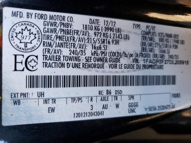 Photo 9 VIN: 1FADP3F27DL205915 - FORD FOCUS SE 