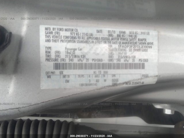 Photo 8 VIN: 1FADP3F27DL230099 - FORD FOCUS 