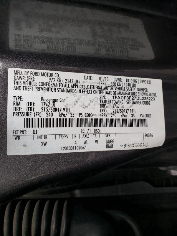 Photo 9 VIN: 1FADP3F27DL235223 - FORD FOCUS SE 