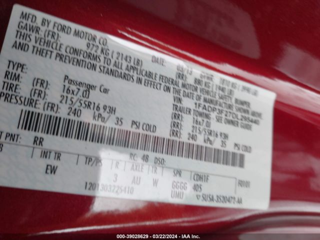 Photo 8 VIN: 1FADP3F27DL295440 - FORD FOCUS 