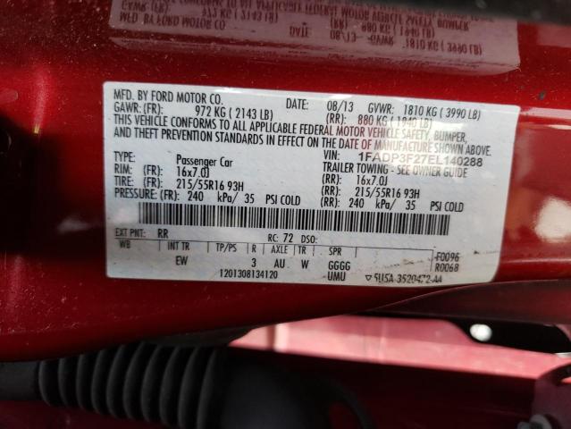 Photo 11 VIN: 1FADP3F27EL140288 - FORD FOCUS SE 