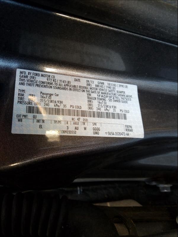 Photo 9 VIN: 1FADP3F27EL167233 - FORD FOCUS SE 