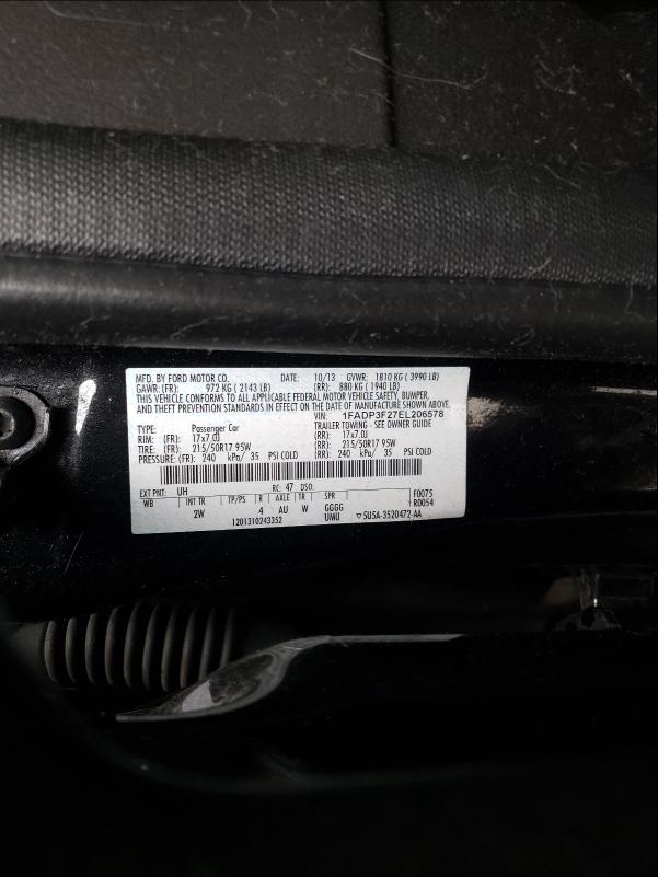 Photo 9 VIN: 1FADP3F27EL206578 - FORD FOCUS SE 