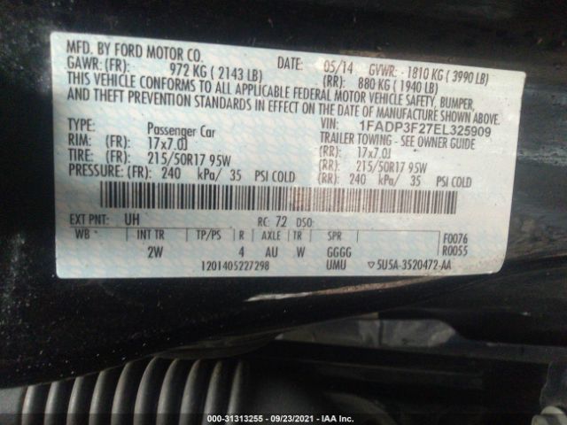 Photo 8 VIN: 1FADP3F27EL325909 - FORD FOCUS 