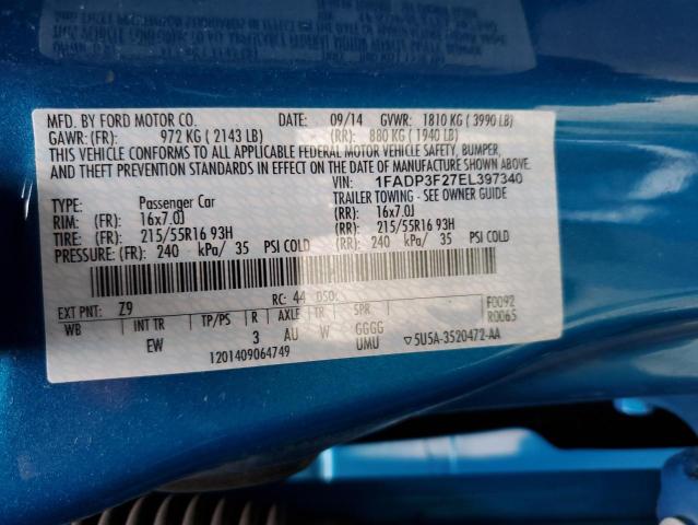 Photo 9 VIN: 1FADP3F27EL397340 - FORD FOCUS SE 