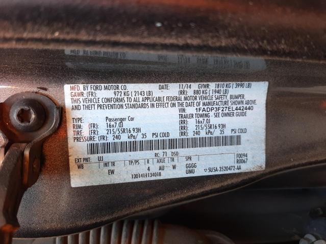 Photo 9 VIN: 1FADP3F27EL442440 - FORD FOCUS SE 