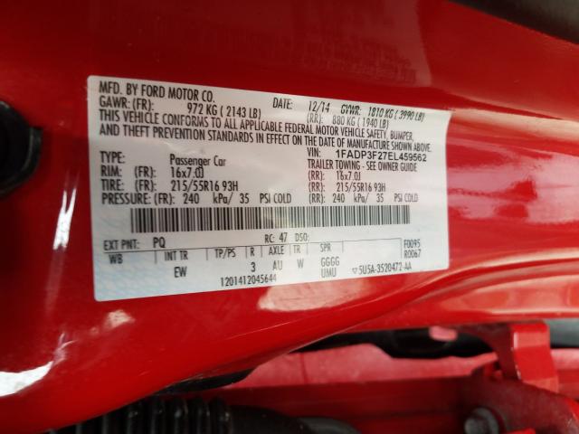 Photo 9 VIN: 1FADP3F27EL459562 - FORD FOCUS SE 