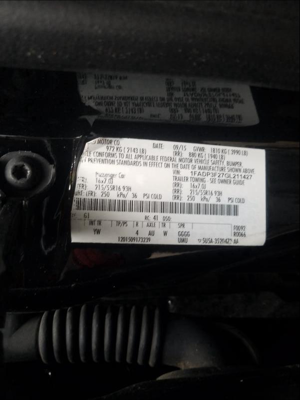 Photo 9 VIN: 1FADP3F27GL211427 - FORD FOCUS SE 