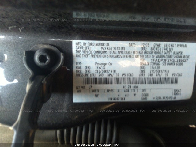 Photo 8 VIN: 1FADP3F27GL249627 - FORD FOCUS 