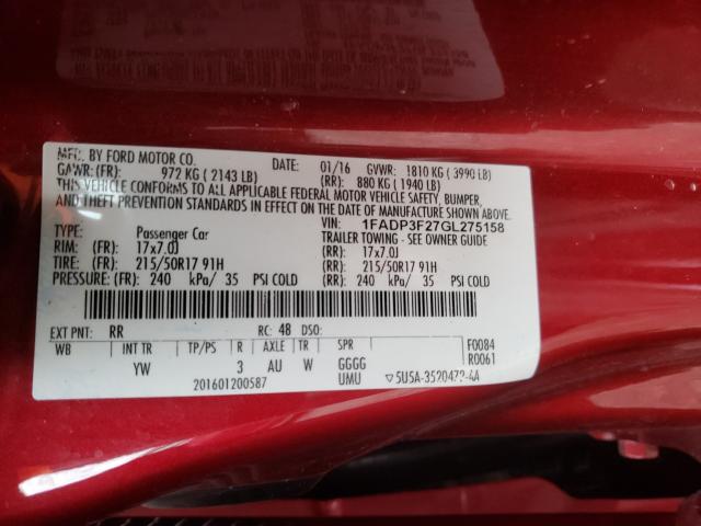 Photo 9 VIN: 1FADP3F27GL275158 - FORD FOCUS SE 