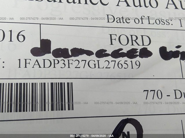 Photo 8 VIN: 1FADP3F27GL276519 - FORD FOCUS 