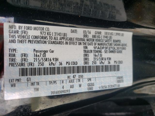 Photo 9 VIN: 1FADP3F27GL301080 - FORD FOCUS SE 