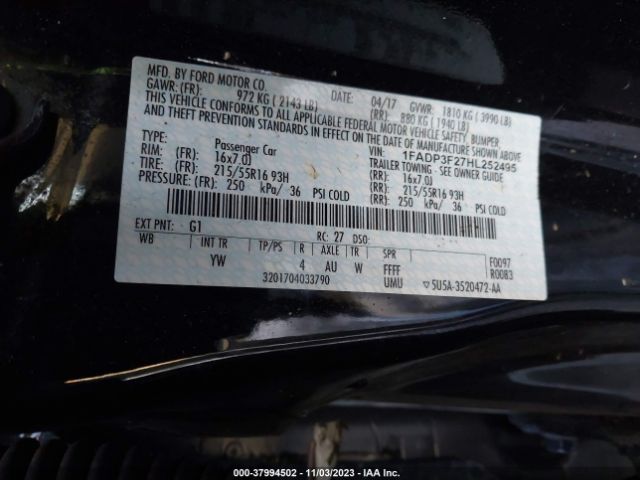 Photo 8 VIN: 1FADP3F27HL252495 - FORD FOCUS 