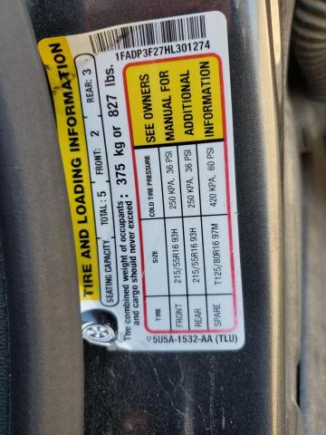 Photo 12 VIN: 1FADP3F27HL301274 - FORD FOCUS SE 