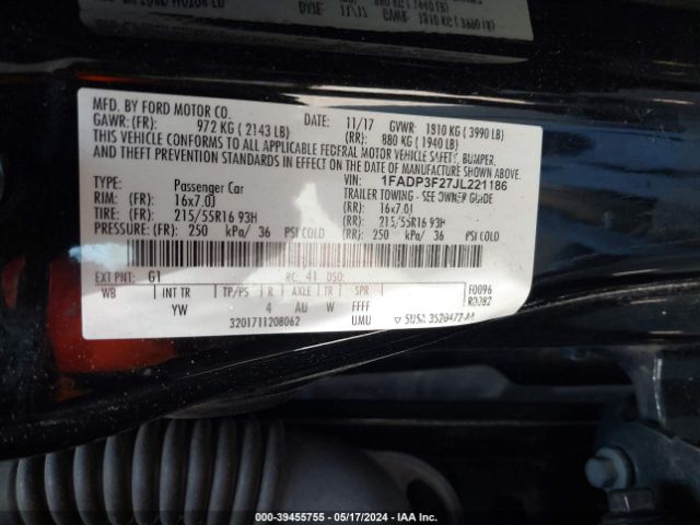 Photo 8 VIN: 1FADP3F27JL221186 - FORD FOCUS 