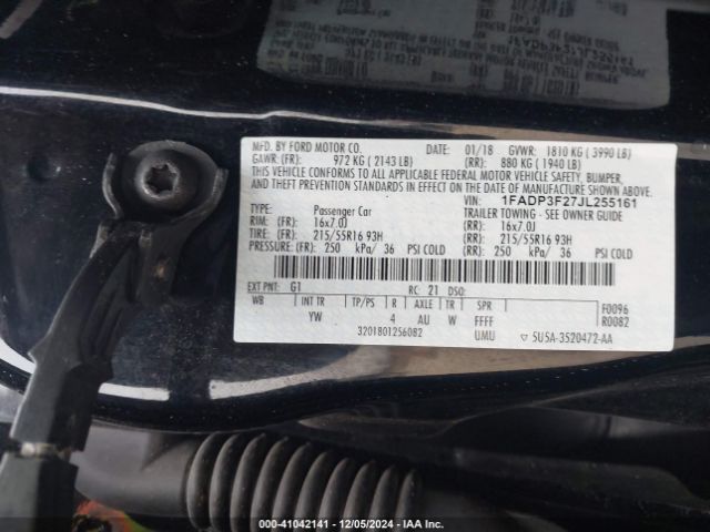 Photo 8 VIN: 1FADP3F27JL255161 - FORD FOCUS 